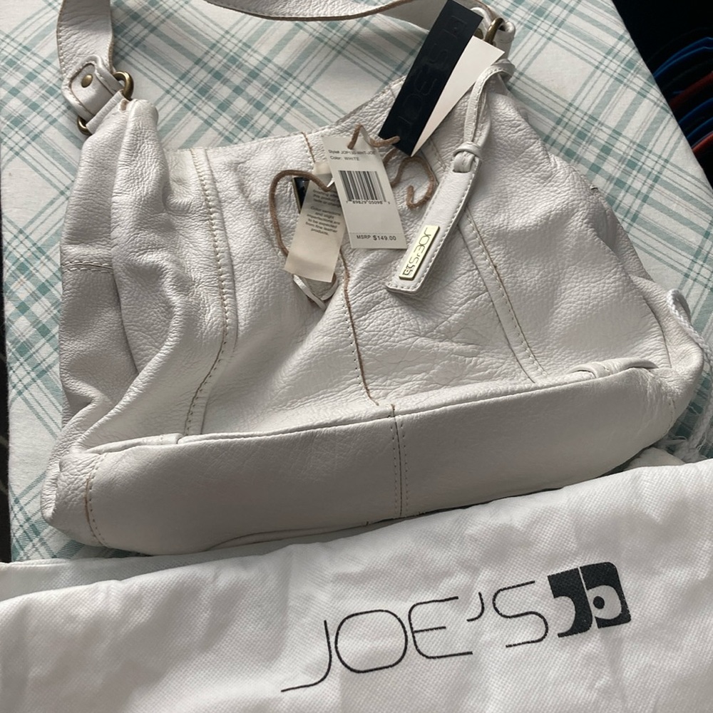 Joe's white leather hobo purse